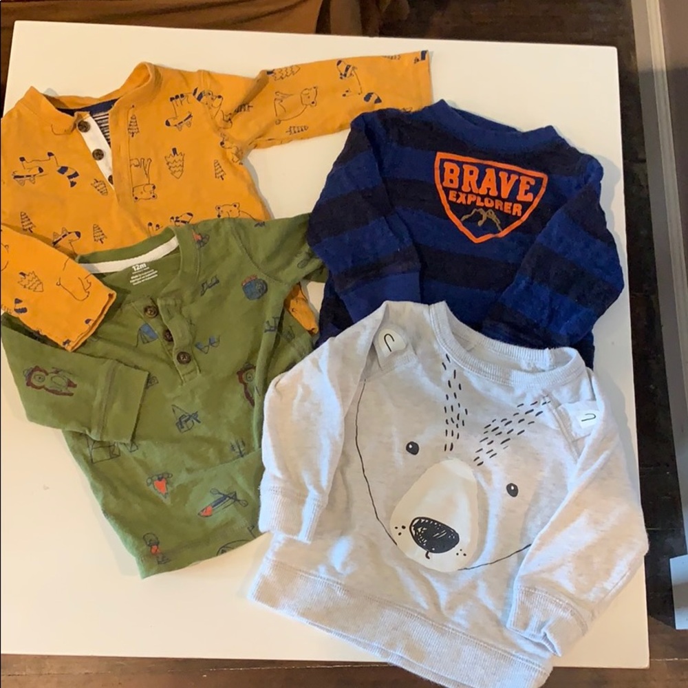 Set of 4 Long-sleeve 12 mo shirts